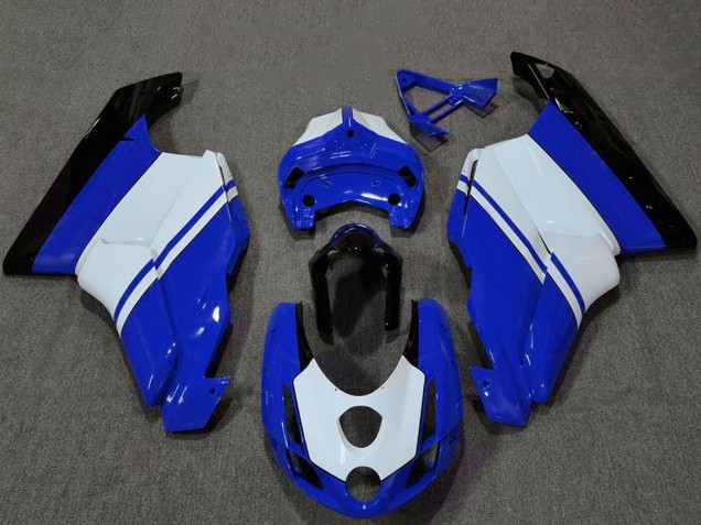 Ducati 749 999 Motorrad Verkleidung 2003-2004 - Weiss Blau Glanzendes Schwarz
