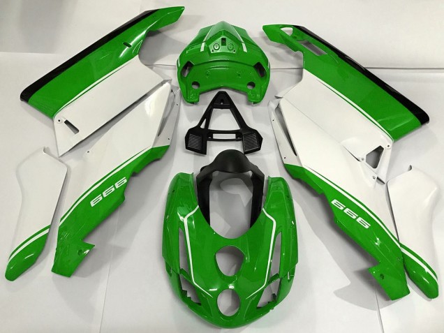 Ducati 999 Motorrad Verkleidung 2003-2004 - Weiss Grun Schwarz