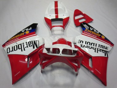 Ducati 748 916 996 998 Motorrad Verkleidung 1993-2005 - Weiss Rot Glanzendes Schwarz Marlboro