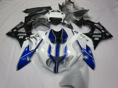 BMW S1000RR Motorrad Verkleidung 2015-2016 - Weiss Blau Glanzendes Schwarz
