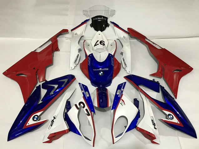 BMW S1000RR Motorrad Verkleidung 2015-2016 - Weiss Rot Blau