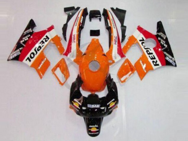 Orange Weiß Rot Glänzendes Schwarz Repsol 1991-1994 Honda CBR600 F2 Motorrad Verkleidung