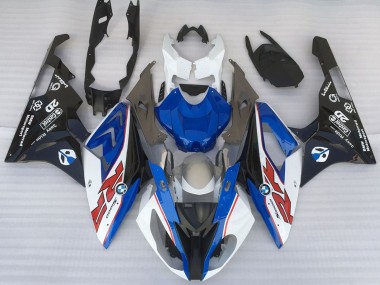 BMW S1000RR Motorrad Verkleidung 2015-2016 - Weiss Blau Matt Schwarz OEM Stil