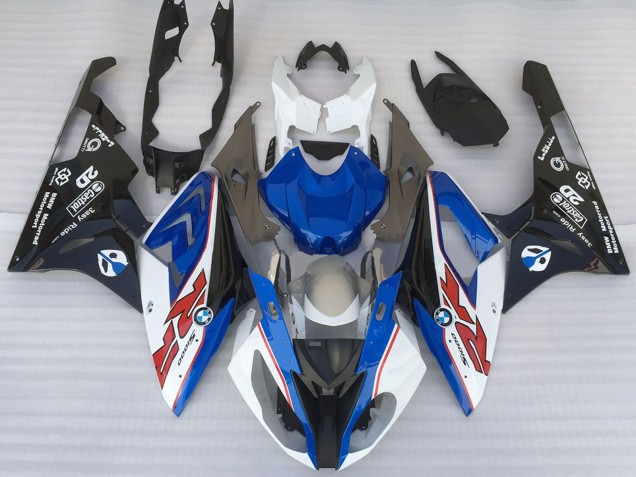 BMW S1000RR Motorrad Verkleidung 2015-2016 - Weiss Blau Matt Schwarz OEM Stil