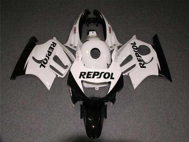 Weiß Glänzendes Schwarz Repsol 1997-1998 Honda CBR600 F3 Motorrad Verkleidung