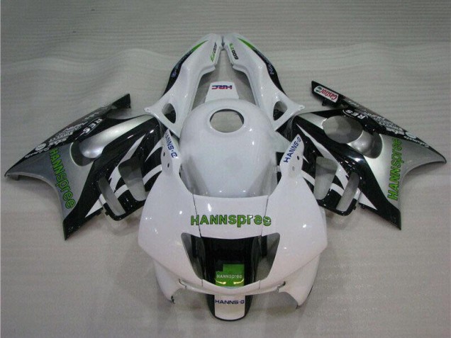 Weiß Silber Grün Hannspree 1995-1996 Honda CBR600 F3 Motorrad Verkleidung