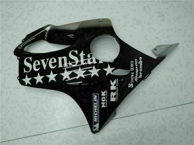Glänzendes Schwarz Silber SevenStars 2001-2003 Honda CBR600 F4i Motorrad Verkleidung