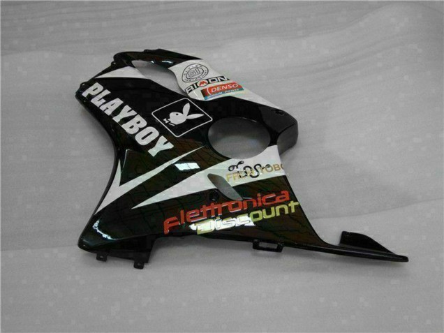 Weiß Gelb Glänzendes Schwarz Playboy 2001-2003 Honda CBR600 F4i Motorrad Verkleidung