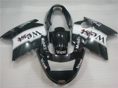 Glänzendes Schwarz Weiß West 1996-2007 Honda CBR1100XX Blackbird Motorrad Verkleidung