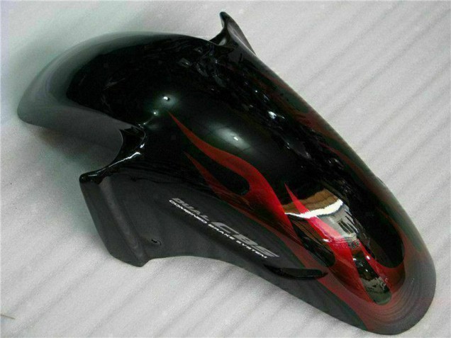 Glänzendes Schwarz Rot Flamme 1996-2007 Honda CBR1100XX Blackbird Motorrad Verkleidung