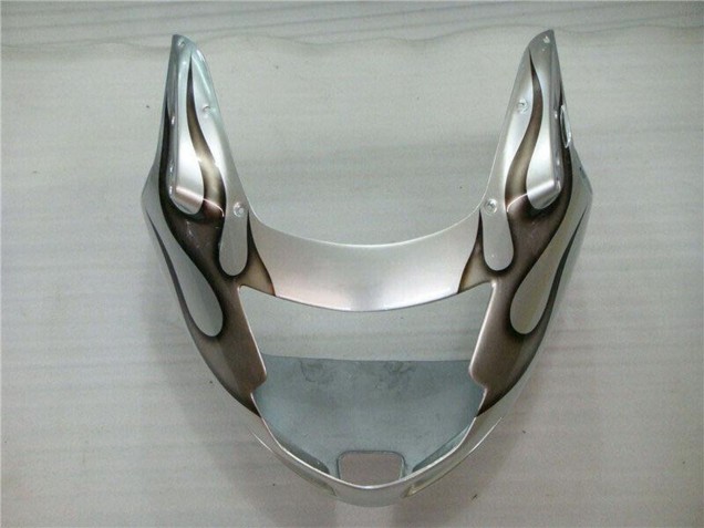 Silber Schwarz Flamme 1996-2007 Honda CBR1100XX Blackbird Motorrad Verkleidung
