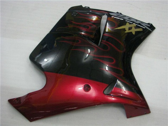 Glänzendes Schwarz Rot Flamme 1996-2007 Honda CBR1100XX Blackbird Abs Motorrad Verkleidungen