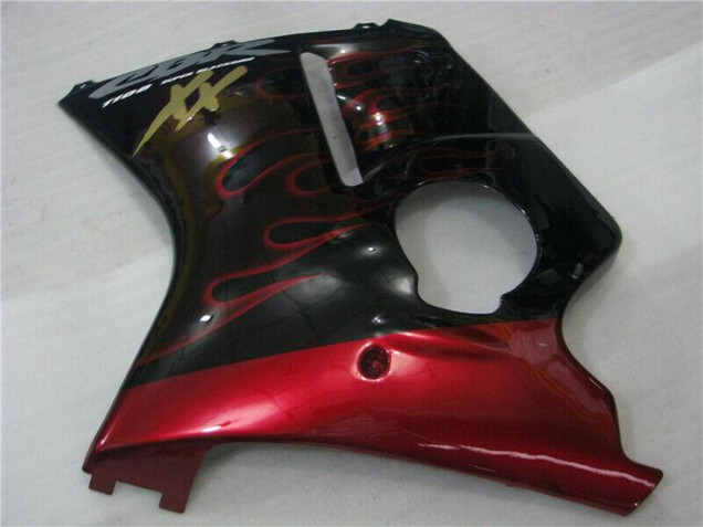 Glänzendes Schwarz Rot Flamme 1996-2007 Honda CBR1100XX Blackbird Abs Motorrad Verkleidungen