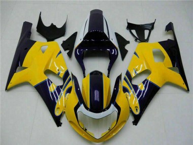 Gelb Dunkel Blau Glänzendes Schwarz 2001-2003 Suzuki GSXR 600/750 Motorrad Verkleidung