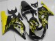 Glänzendes Schwarz Gelb Flamme 2001-2003 Suzuki GSXR 600/750 Motorrad Verkleidung