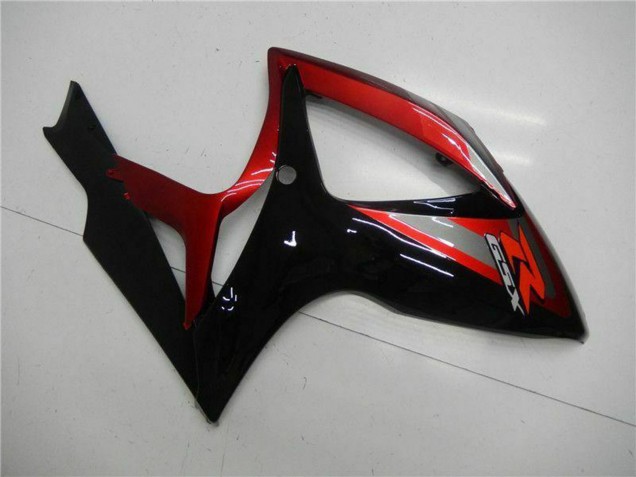 Rot Glänzendes Schwarz 2006-2007 Suzuki GSXR 600/750 Motorrad Verkleidung