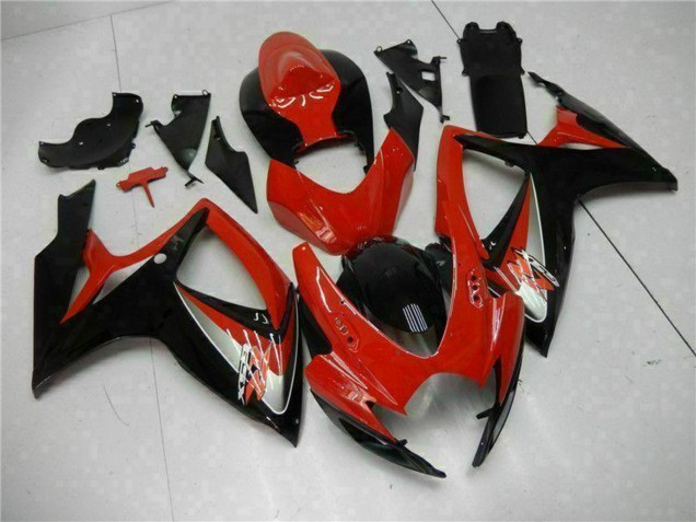 Rot Glänzendes Schwarz 2006-2007 Suzuki GSXR 600/750 Motorrad Verkleidung