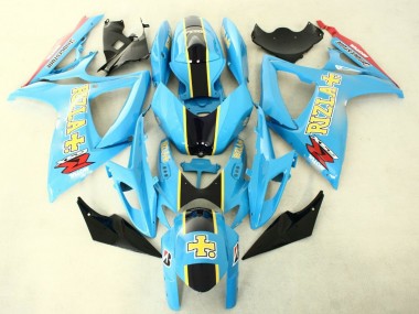 Hellblau Schwarz Gelb Rizla 2006-2007 Suzuki GSXR 600/750 Motorrad Verkleidung