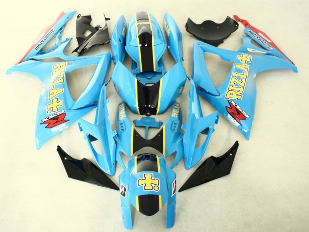Hellblau Schwarz Gelb Rizla 2006-2007 Suzuki GSXR 600/750 Motorrad Verkleidung