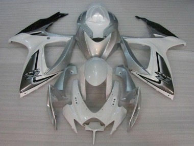 Weiß Silber 2006-2007 Suzuki GSXR 600/750 Motorrad Verkleidung