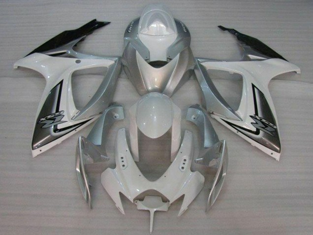 Weiß Silber 2006-2007 Suzuki GSXR 600/750 Motorrad Verkleidung