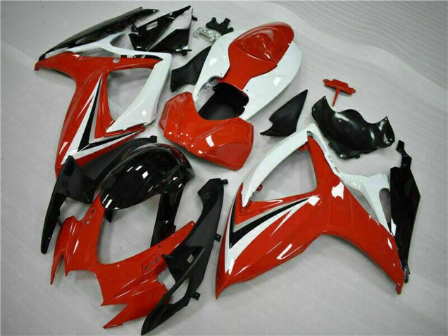 Weiß Rot Glänzendes Schwarz Streifen 2006-2007 Suzuki GSXR 600/750 Motorrad Verkleidung