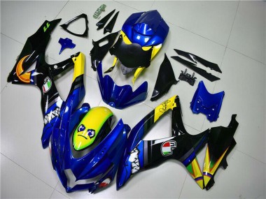 Blau Gelb Hai 2008-2010 Suzuki GSXR 600/750 Motorrad Verkleidung