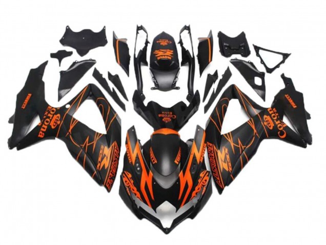 Matt Schwarz Orange Alstare Corona Motul 2008-2010 Suzuki GSXR 600/750 Motorrad Verkleidung