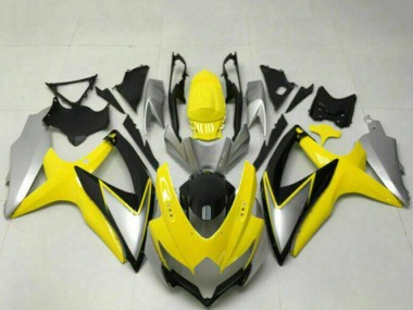 Gelb Silber Glänzendes Schwarz 2008-2010 Suzuki GSXR 600/750 Motorrad Verkleidung