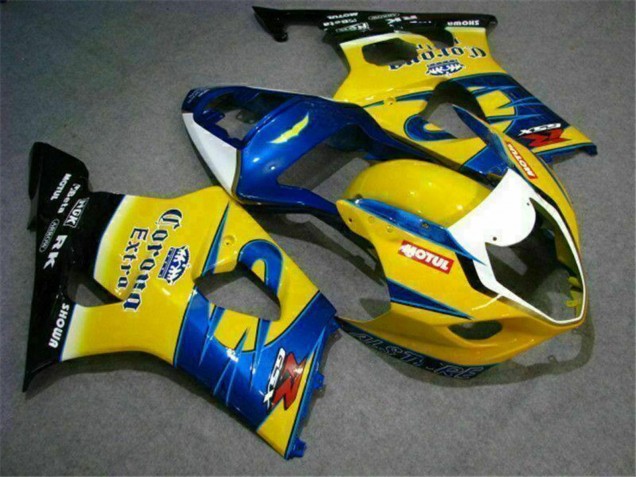 Gelb Blau Weiß Rot Corona Motul 2003-2004 Suzuki GSXR 1000 Motorrad Verkleidung