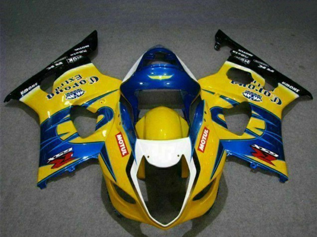 Gelb Blau Weiß Rot Corona Motul 2003-2004 Suzuki GSXR 1000 Motorrad Verkleidung
