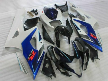 Weiß Blau Glänzendes Schwarz 2005-2006 Suzuki GSXR 1000 Motorrad Verkleidung Kit