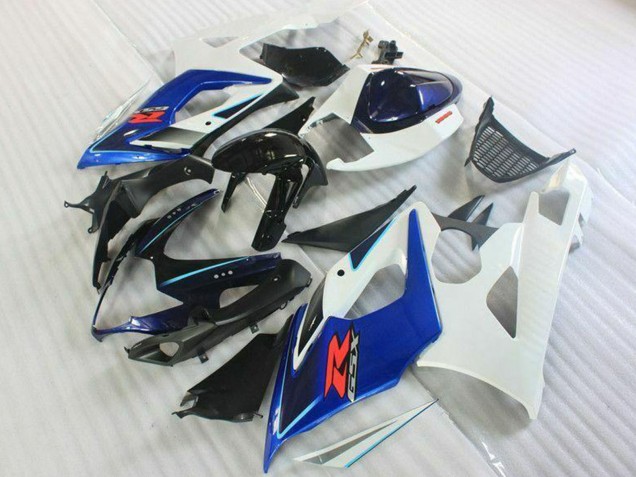 Weiß Blau Glänzendes Schwarz 2005-2006 Suzuki GSXR 1000 Motorrad Verkleidung Kit