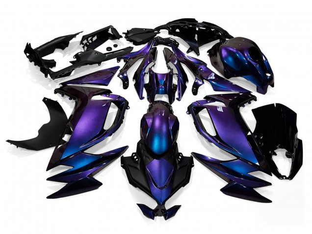 Chameleon Blau Lila 2020-2025 Kawasaki Ninja 650 EX650 Motorrad Verkleidung