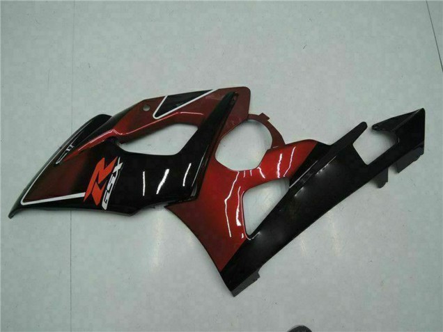 Rot Glänzendes Schwarz 2005-2006 Suzuki GSXR 1000 Motorrad Verkleidung