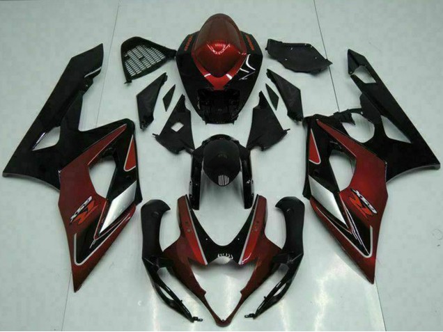Rot Silber Glänzendes Schwarz 2005-2006 Suzuki GSXR 1000 Motorrad Verkleidung