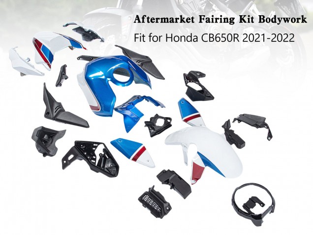 Honda CB650R Motorrad Verkleidung 2019-2022 - Blau Rot Schwarz