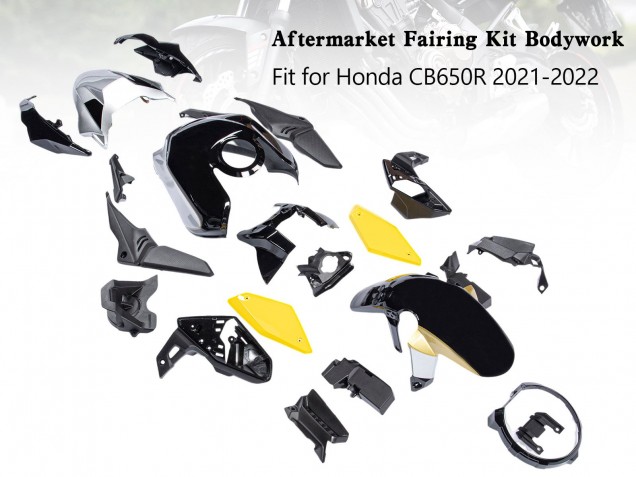 Honda CB650R Motorrad Verkleidung 2019-2022 - Schwarz Gelb