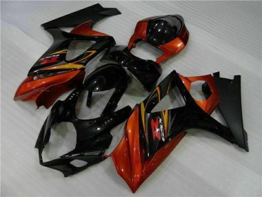 Schwarz Orange 2007-2008 Suzuki GSXR 1000 Motorrad Verkleidung