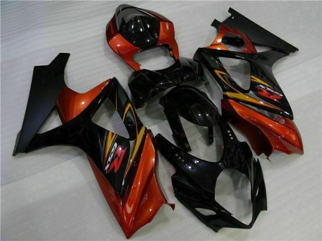 Schwarz Orange 2007-2008 Suzuki GSXR 1000 Motorrad Verkleidung