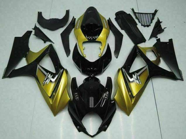 Gold Glänzendes Schwarz Silber Aufkleber 2007-2008 Suzuki GSXR 1000 Motorrad Verkleidung