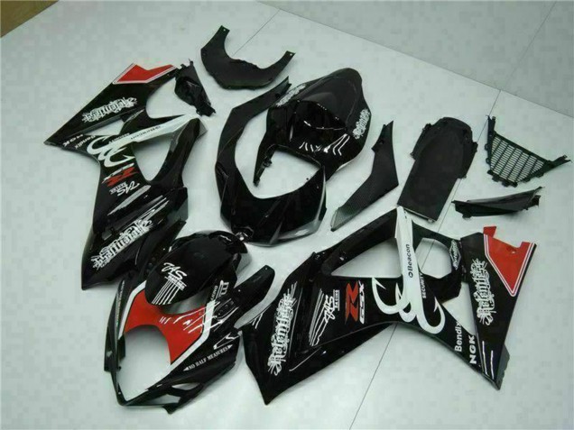 Glänzendes Schwarz Rot Weiß 2007-2008 Suzuki GSXR 1000 Motorrad Verkleidung