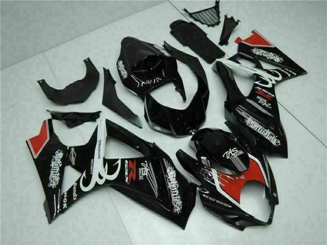 Glänzendes Schwarz Rot Weiß 2007-2008 Suzuki GSXR 1000 Motorrad Verkleidung
