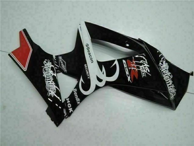 Glänzendes Schwarz Rot Weiß 2007-2008 Suzuki GSXR 1000 Motorrad Verkleidung