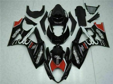 Glänzendes Schwarz Rot Weiß 2007-2008 Suzuki GSXR 1000 Motorrad Verkleidung