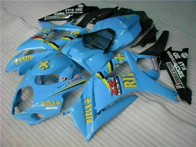 Blau Gold Schwarz Rizla 2007-2008 Suzuki GSXR 1000 Motorrad Verkleidung Kit
