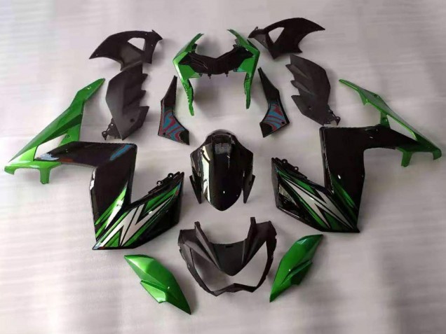 Kawasaki Z250/Z300 Motorrad Verkleidung 2015-2016 - Grun Schwarz Weiss