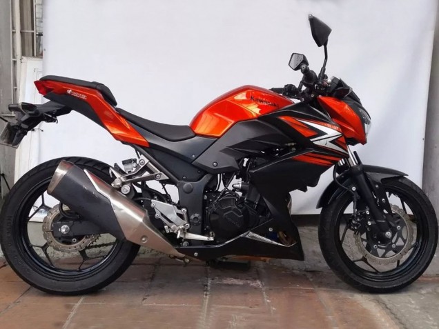 Kawasaki Z250/Z300 Motorrad Verkleidung 2015-2016 - Orange Rot Matt Schwarz