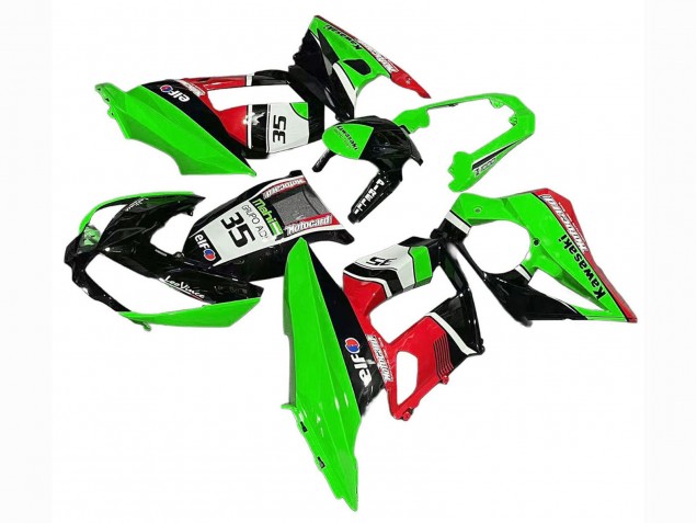 Kawasaki Z1000SX Motorrad Verkleidung 2010-2016 - Grun Rot Glanzendes Schwarz Elf 35