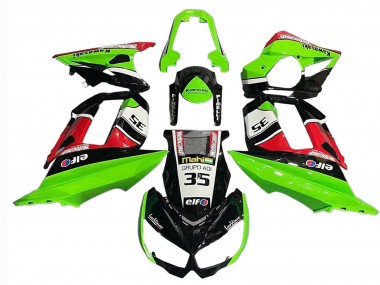 Kawasaki Z1000SX Motorrad Verkleidung 2010-2016 - Grun Rot Glanzendes Schwarz Elf 35